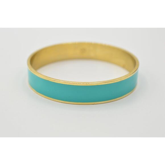 Banana Republic Statement Bracelet Bangle Gold Aqua Turquoise Blue Mint BinO - Picture 5 of 9